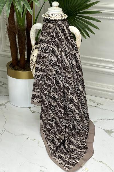 0024 Leopar Şal Vizon
