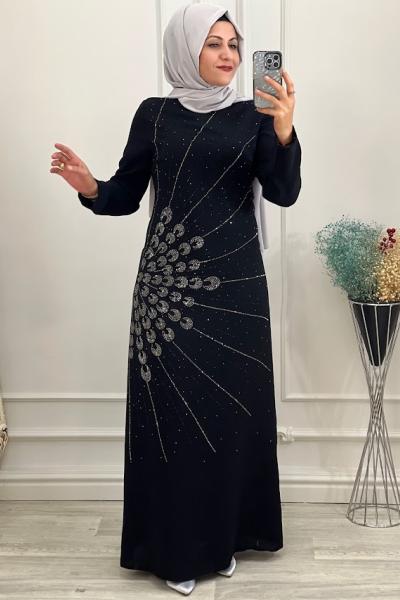 1016 Bera Elbise Siyah