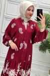 0010 Elbise  Bordo