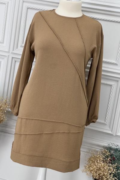 0012 Ayrobin Tunik Sütlü Kahve