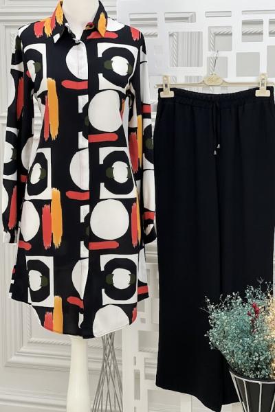 0013 Viskon Tunik Siyah