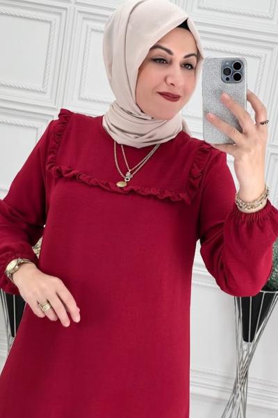 0017 Liya Elbise Bordo