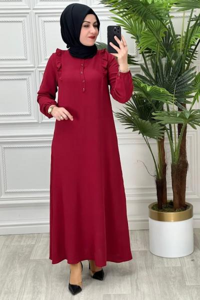 0018 Gonca Elbise Bordo