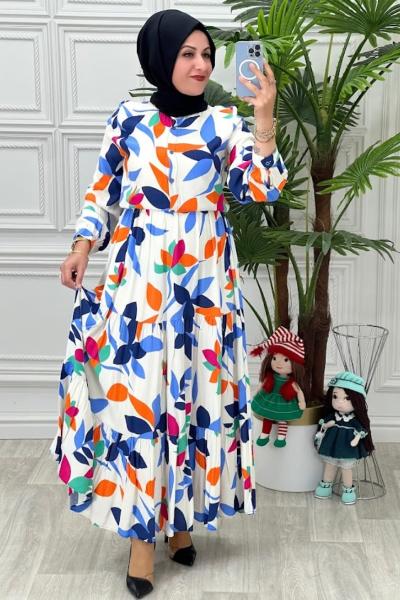 0022 Begonvil Elbise Mavi