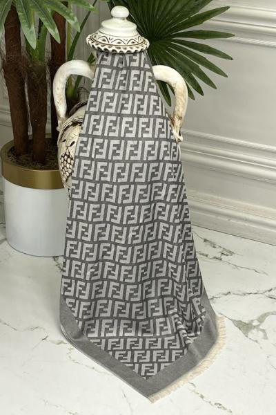 0031 F Yün İpek Şal Gri