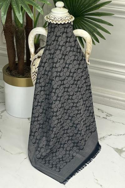 0033 Coach Yün İpek Şal  Antrasit