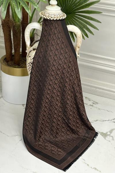 0034 Dior Yün İpek Şal  Kahverengi