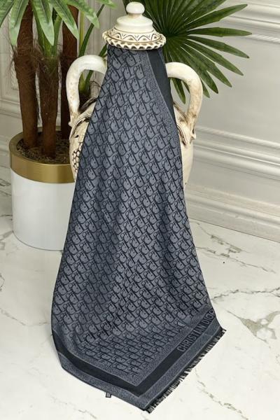 0034 Dior Yün İpek Şal  Lacivert