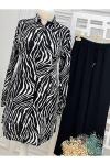 004 Düz Zebra Viskon Tunik Siyah Diğer
