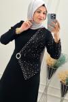 0130 Ceket Görünümlü Elbise Siyah