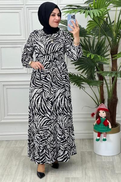 0226 Hanımeli Elbise Siyah