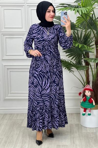 0226 Hanımeli Elbise Mor