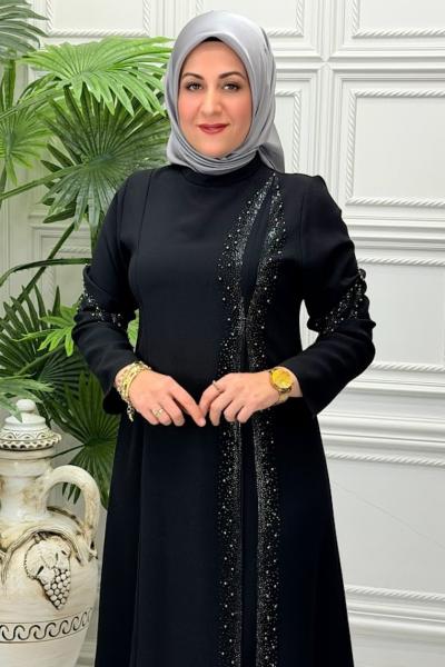 0307 Elbise  Siyah