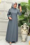 0307 Elbise  Gri