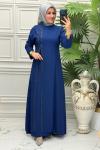 0307 Elbise  İndigo