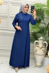0307 Elbise  İndigo