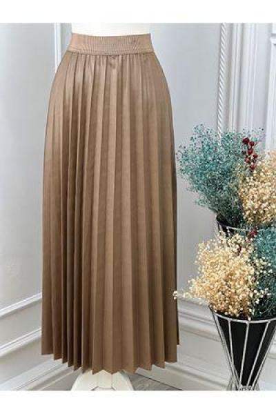 0311 Piliseli Etek Bej Bej