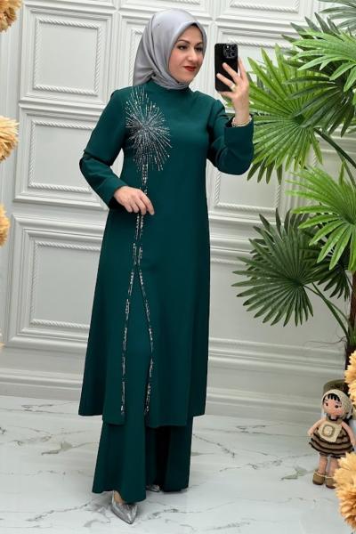 0335 Tunik Takım Zümrüt