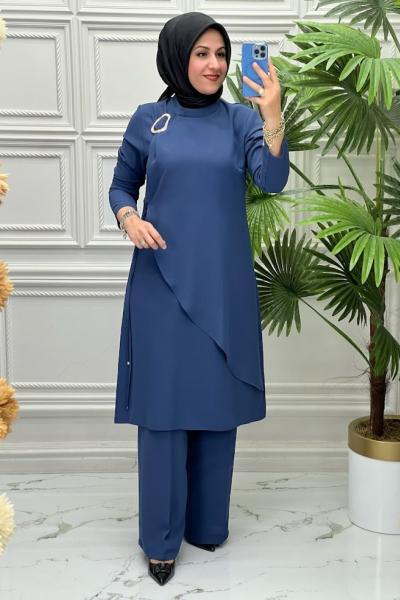 0359 Tunik Takım İndigo