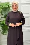 0367 Elbise  Kahverengi
