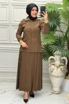0371 Etekli Takım  Kahverengi