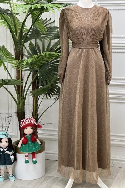 04082 Dilrüba Elbise Sütlü Kahve