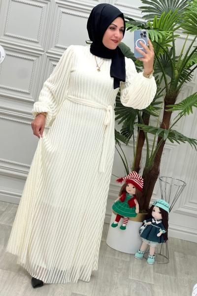 04102 Eftelya Elbise Ekru