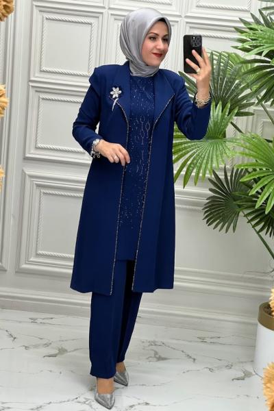 10022 Tunik Takım   İndigo
