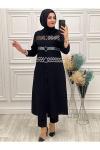 1030 Pullu Tunik Siyah Siyah