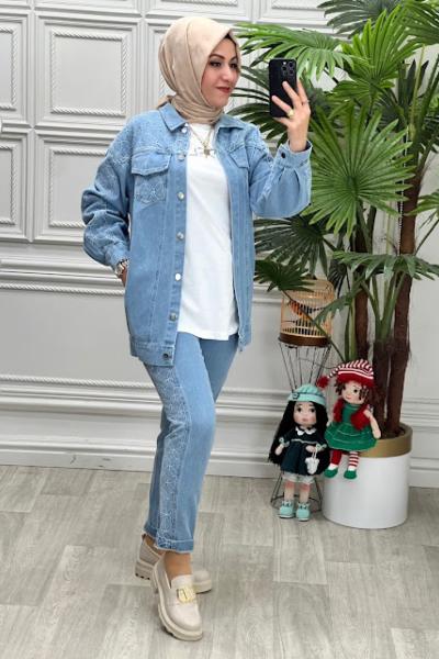 10398 Tunik Takım Açık Mavi