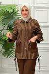 10826 Tunik Takım  Kahverengi