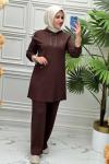 1096 Tunik Takım    Kahverengi