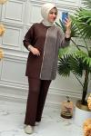 11000 Tunik Takım  Kahverengi