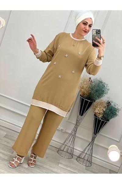 1107 Önü Taşlı Takım Bej Diğer