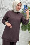 11088 Tunik Takım    Kahverengi