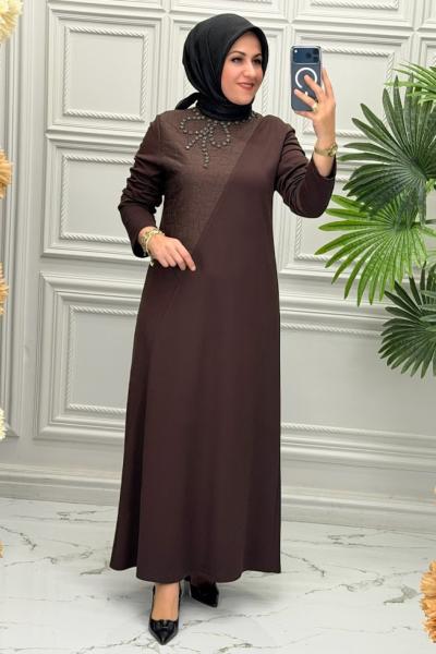 11099 Elbise Kahverengi