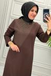 11099 Elbise  Kahverengi