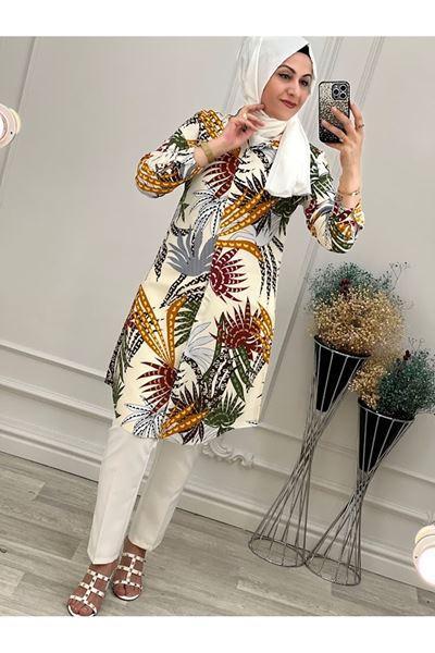 1112 Viskon Tunik Kiremit  Küçük Beden Diğer