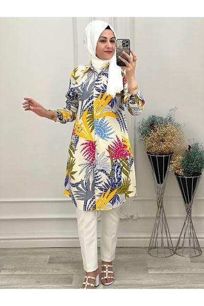 1112 Viskon Tunik Mavi Küçük Beden Diğer