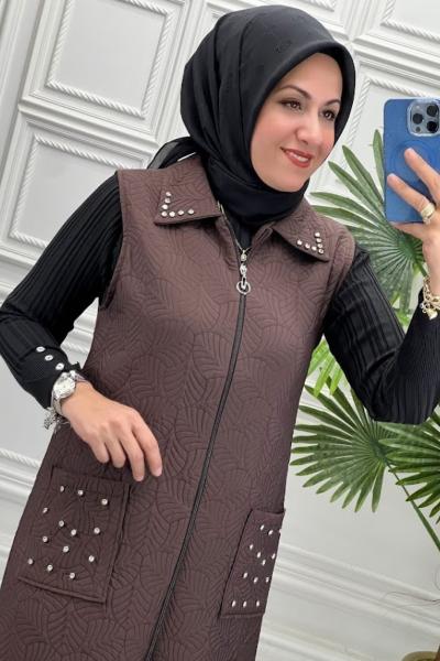 11133 Yelek   Kahverengi