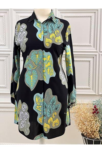 1118 Viskon Tunik Siyah Büyük Beden Diğer