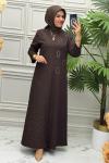 11199 Elbise  Kahverengi