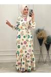 1121 Viskon Çiçekli Elbise Diğer