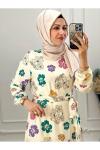 1121 Viskon Çiçekli Elbise Diğer