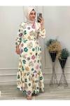 1121 Viskon Çiçekli Elbise Diğer