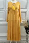 1129 Boyun Bağlamalı Elbise Sarı Sarı