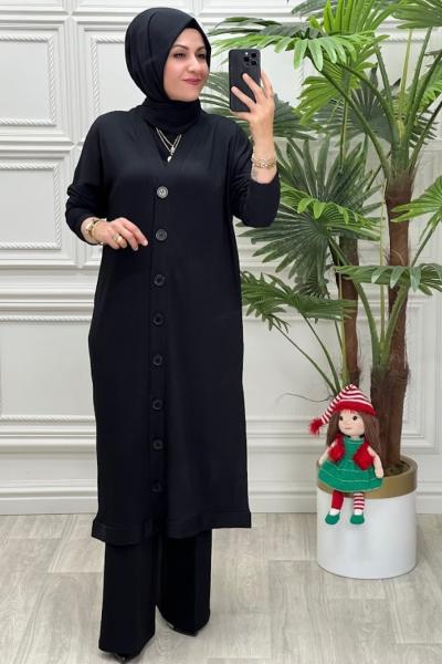 1137 Bürümcük Hırka Siyah