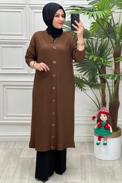 1137 Bürümcük Hırka Kahverengi