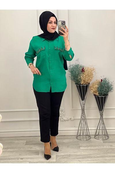 1137 Cebi Taşı Gömlek Yeşil Diğer