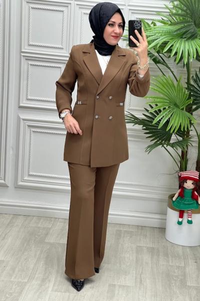 11400 Ceket Takım Kahverengi